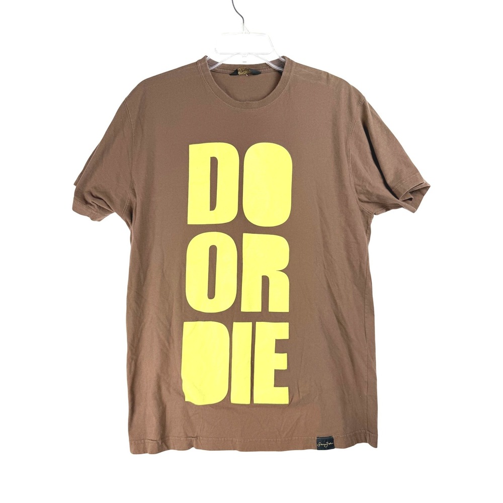 Sean John Mens T Shirt Brown DO OR DIE Graphic Print Size XL